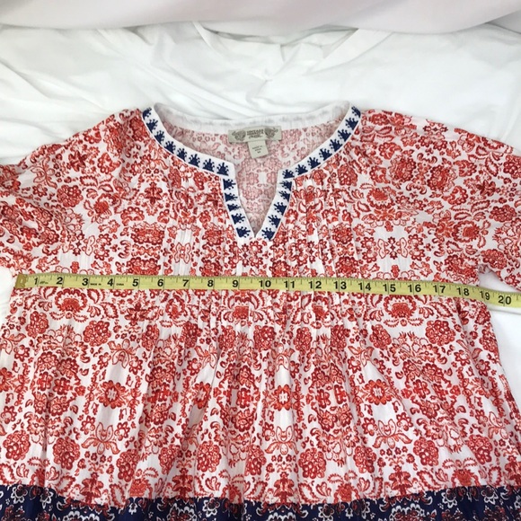 Vintage America Blues Boho V-Neck Top Size Medium - Picture 9 of 10